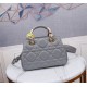 LADY 95.22 SMALL BAG Cannage Calfskin Grey High