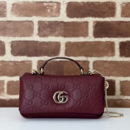 Gucci GG MILANO MINI TOP HANDLE BAG 806017 GG Puffy Leather High