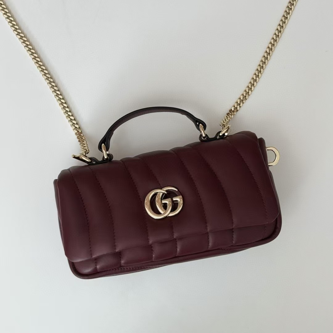 Gucci GG MILANO MINI TOP HANDLE BAG 806017 Puffy Quilted Leather High