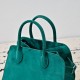 The Row Soft Margaux 10 Bag in Suede Green High