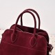 The Row Soft Margaux 10 Bag in Suede Burgundy High