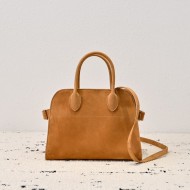 The Row Soft Margaux 10 Bag in Suede Caramel High