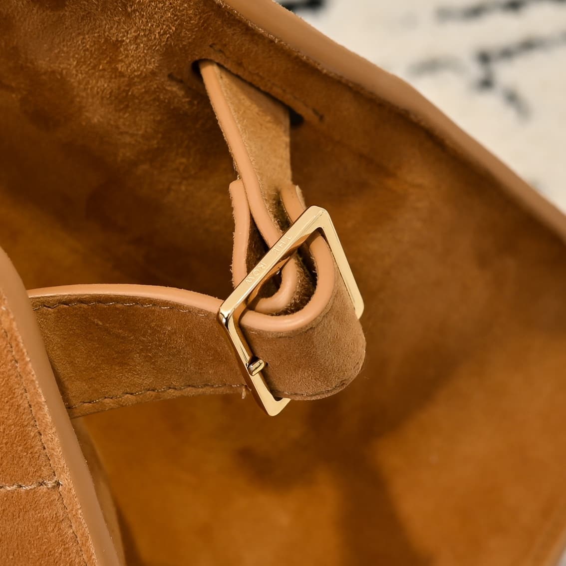 The Row Soft Margaux 10 Bag in Suede Caramel High