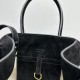 The Row Soft Margaux 10 Bag in Suede Black High