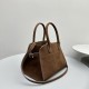 The Row Soft Margaux 10 Bag in Suede Brown High