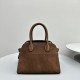 The Row Soft Margaux 10 Bag in Suede Brown High