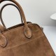 The Row Soft Margaux 10 Bag in Suede Brown High