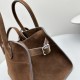 The Row Soft Margaux 10 Bag in Suede Brown High