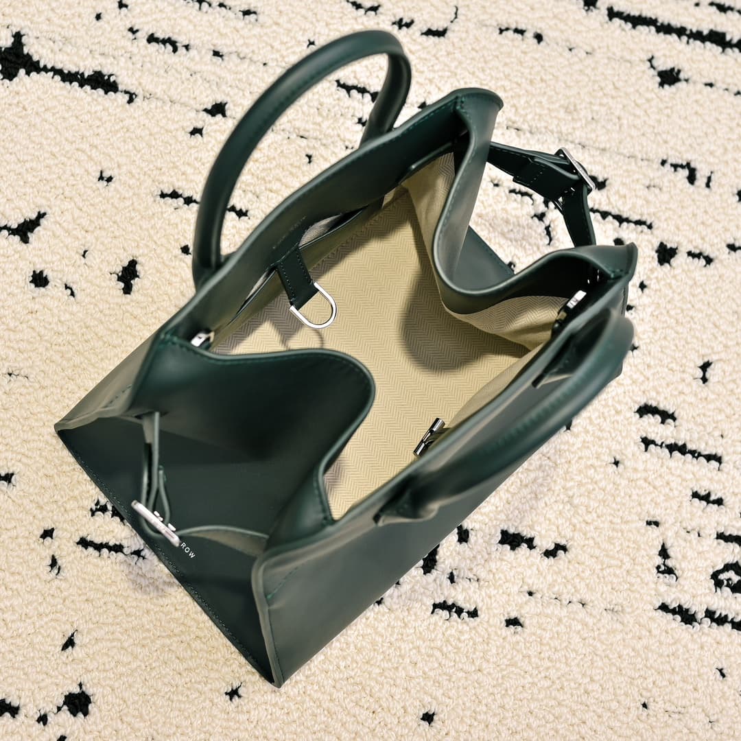 The Row Soft Margaux 10 Bag in Leather Dark Green High