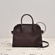 The Row Soft Margaux 10 Bag in Leather Dark Brown High