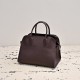 The Row Soft Margaux 10 Bag in Leather Dark Brown High