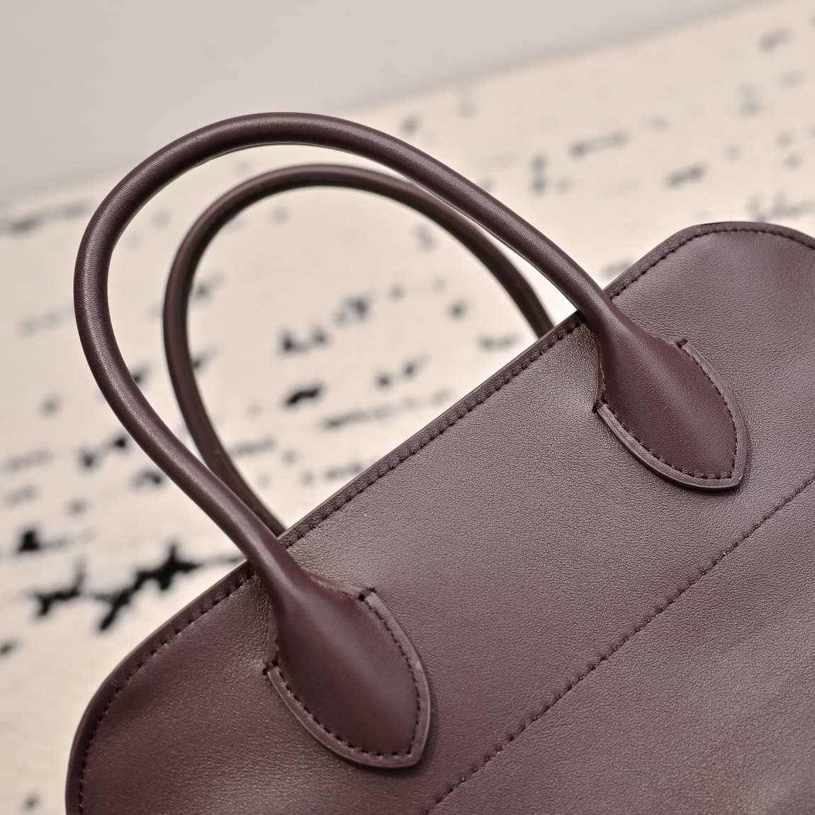 The Row Soft Margaux 10 Bag in Leather Dark Brown High