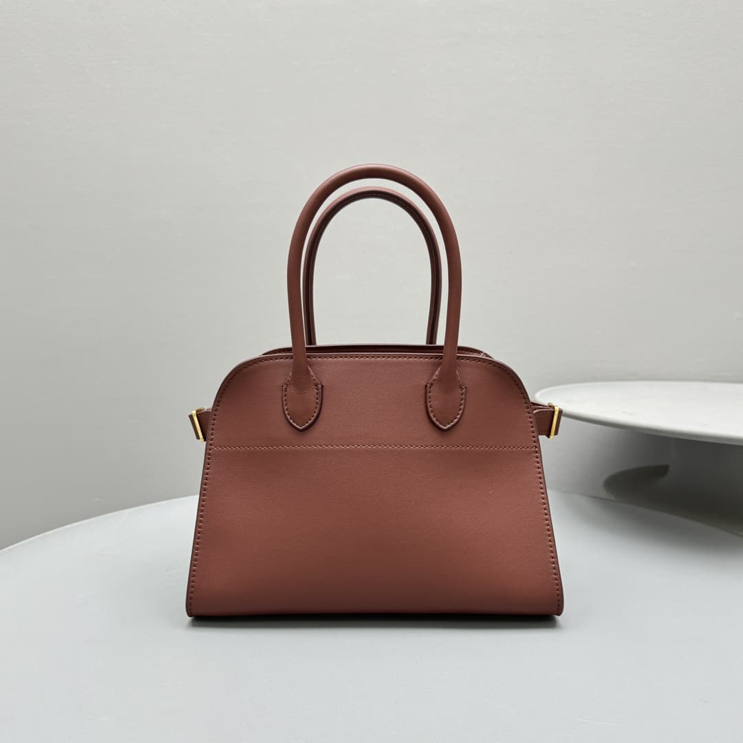 The Row Soft Margaux 10 Bag in Leather Brown High