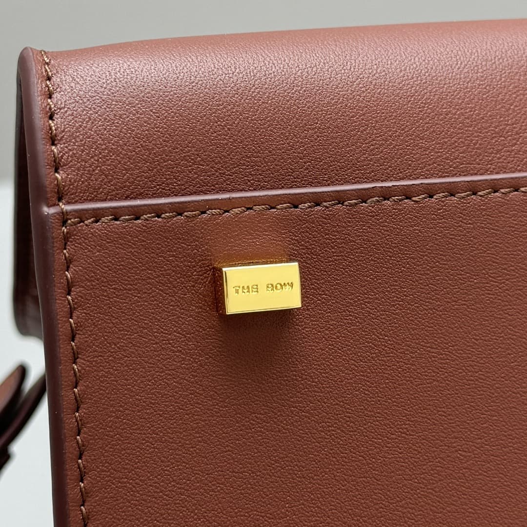 The Row Soft Margaux 10 Bag in Leather Brown High