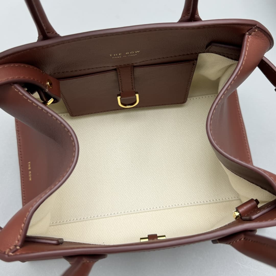 The Row Soft Margaux 10 Bag in Leather Brown High