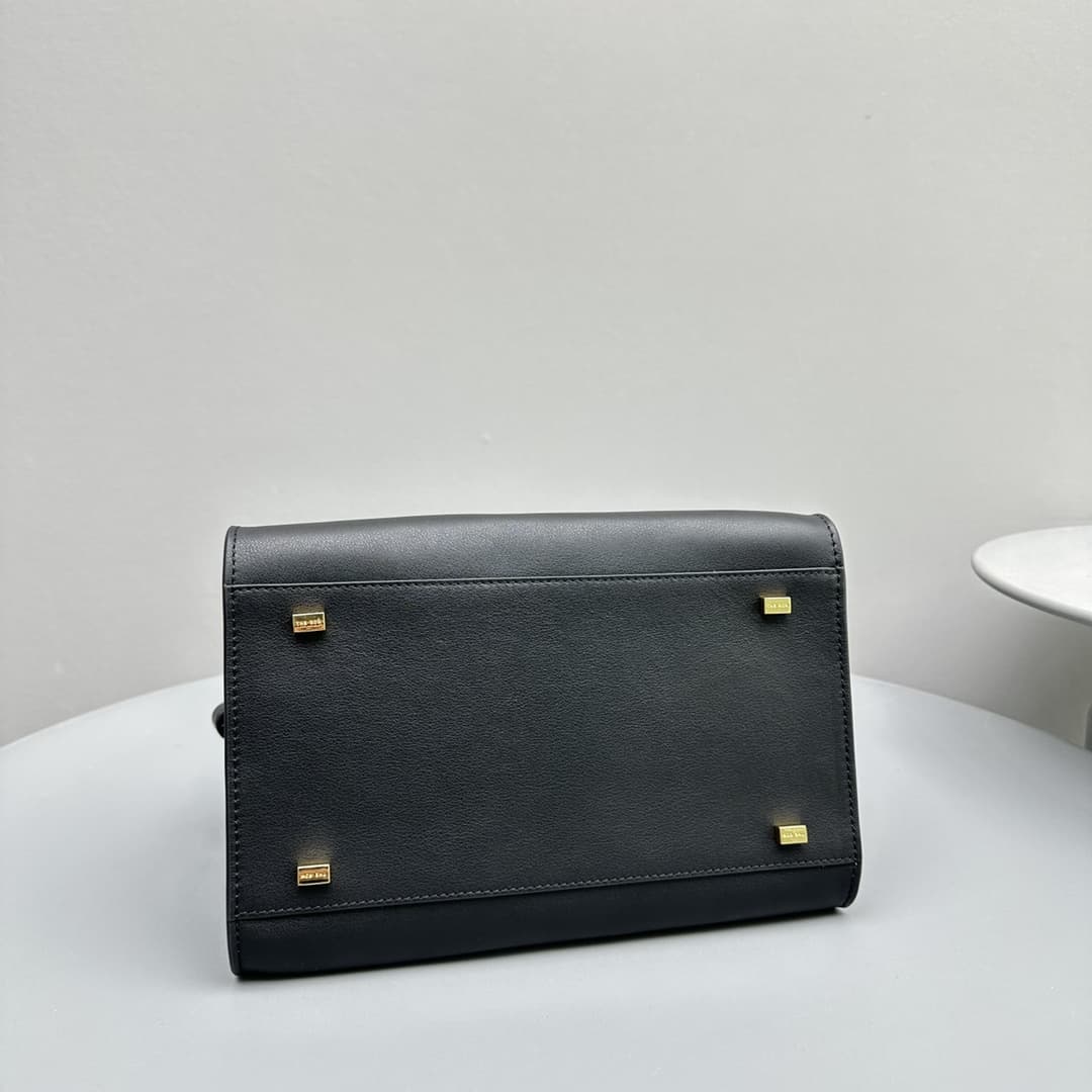 The Row Soft Margaux 10 Bag in Leather Black High