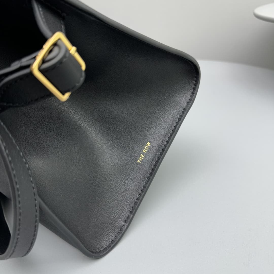 The Row Soft Margaux 10 Bag in Leather Black High