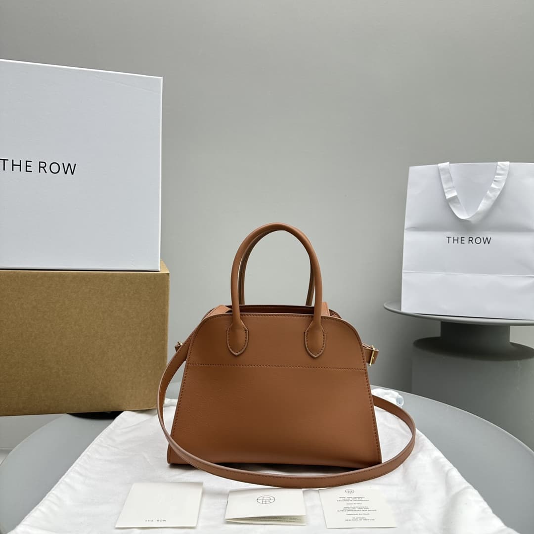 The Row Soft Margaux 10 Bag in Leather Orange High