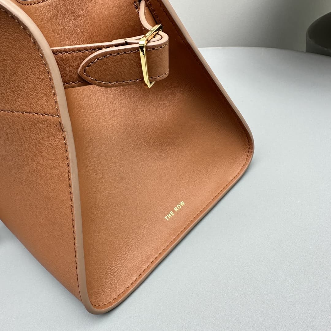 The Row Soft Margaux 10 Bag in Leather Orange High