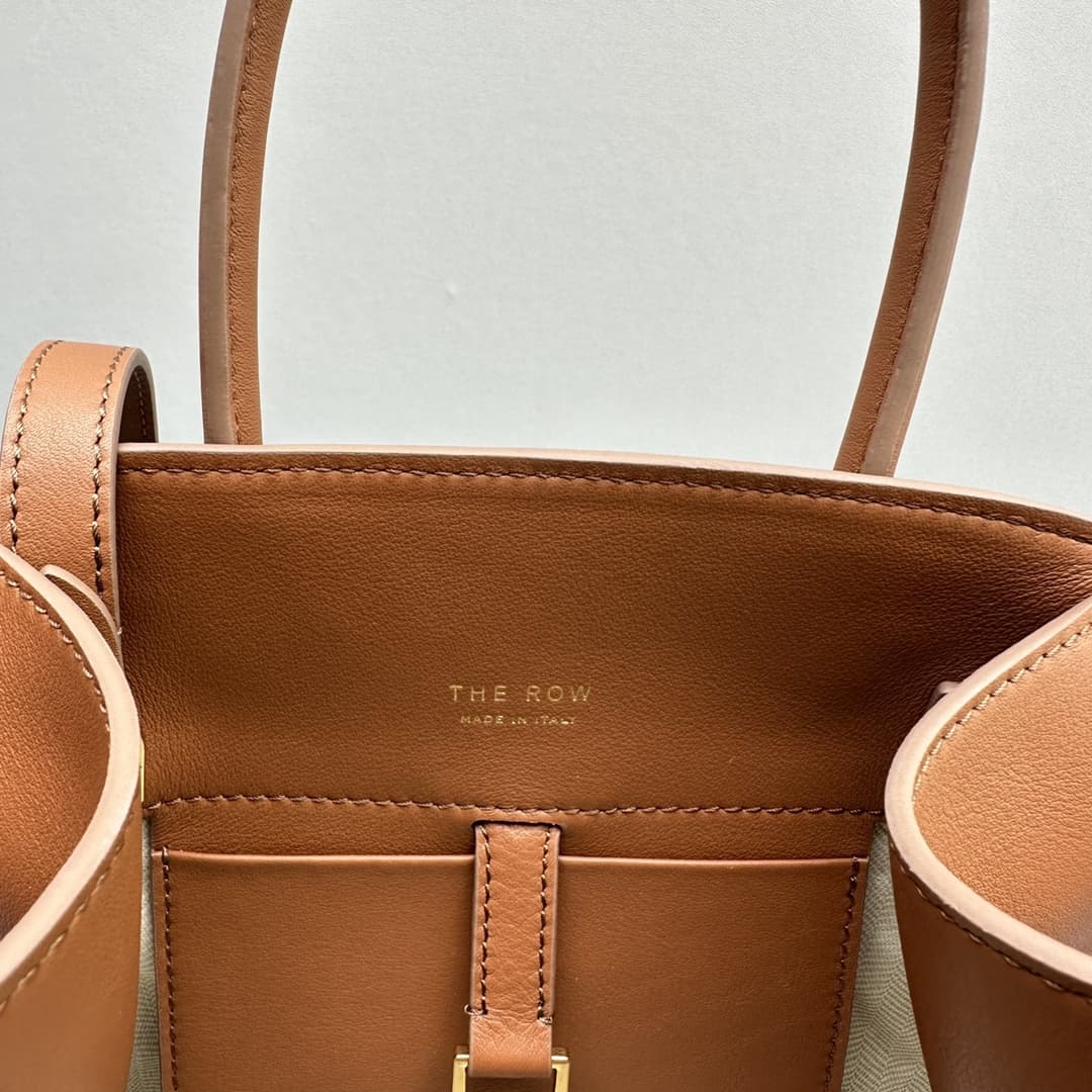 The Row Soft Margaux 10 Bag in Leather Orange High