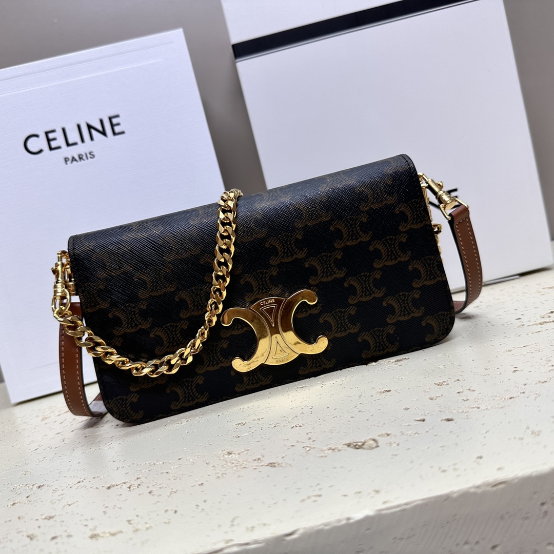 Celine MULTIPOCHETTE IN TRIOMPHE CANVAS AND CALFSKIN High