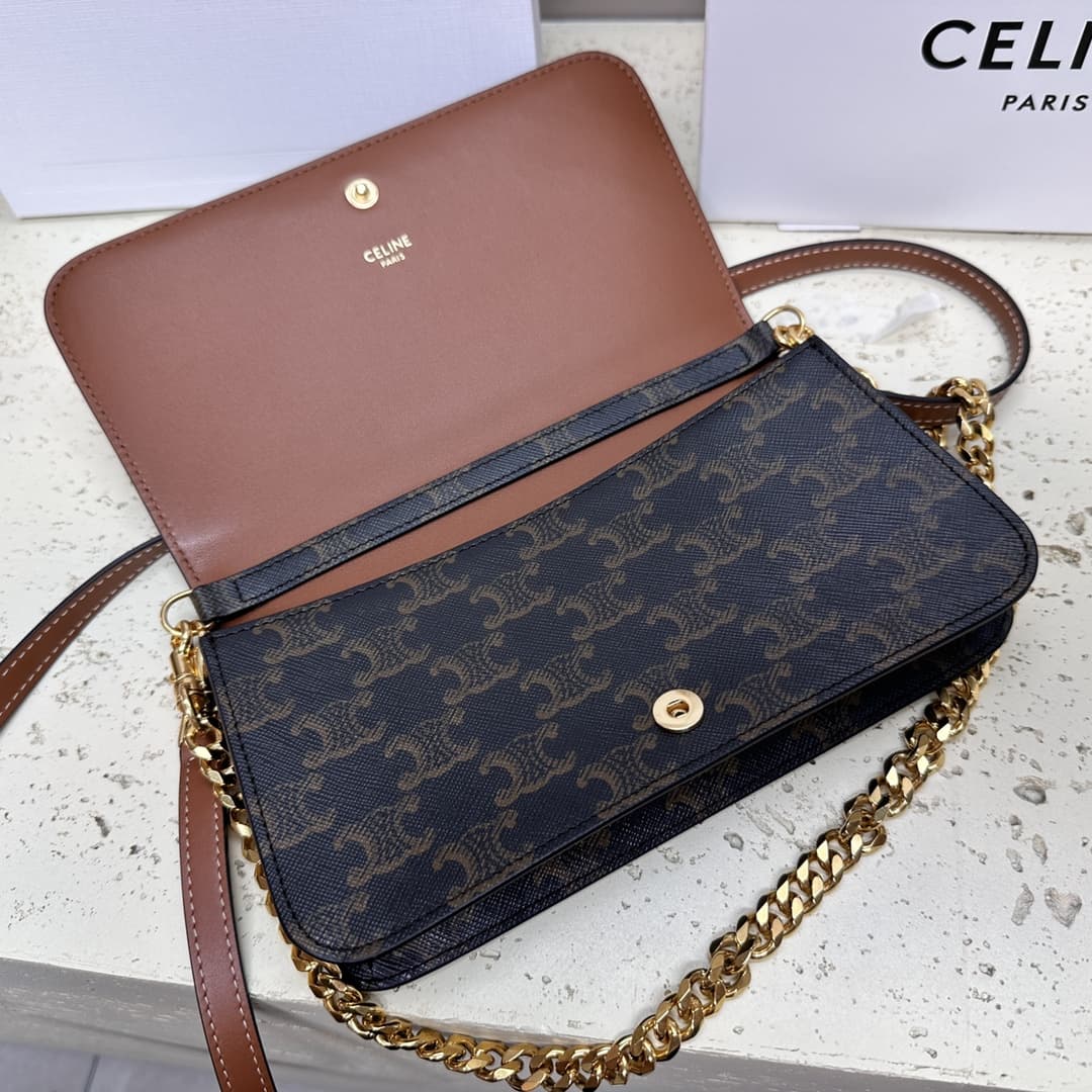 Celine MULTIPOCHETTE IN TRIOMPHE CANVAS AND CALFSKIN High