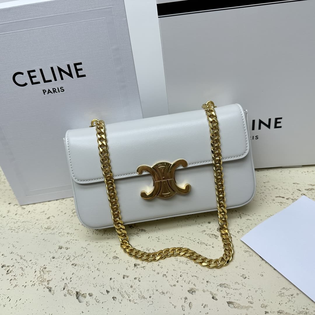 Celine CHAIN SHOULDER BAG CLAUDE IN SHINY CALFSKIN High