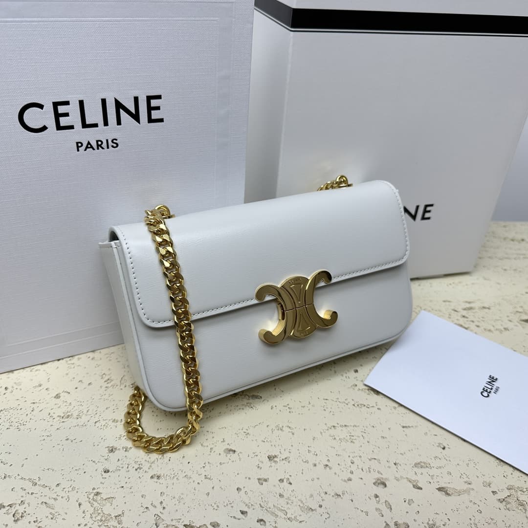 Celine CHAIN SHOULDER BAG CLAUDE IN SHINY CALFSKIN High