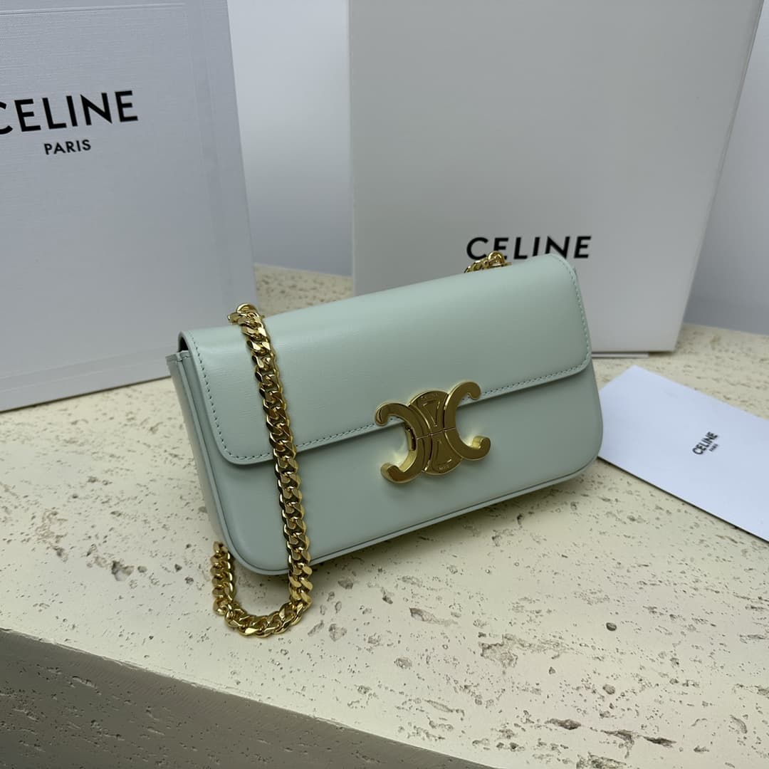 Celine CHAIN SHOULDER BAG CLAUDE IN SHINY CALFSKIN High