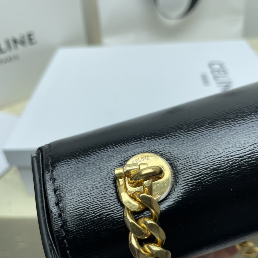 Celine CHAIN SHOULDER BAG CLAUDE IN SHINY CALFSKIN High