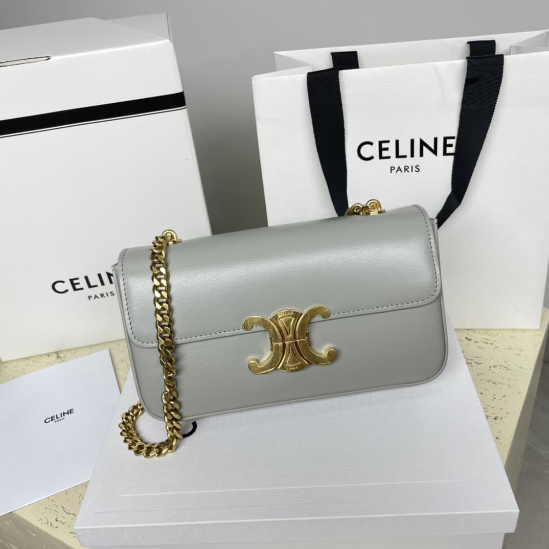 Celine CHAIN SHOULDER BAG CLAUDE IN SHINY CALFSKIN High