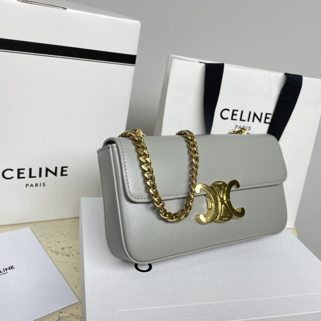 Celine CHAIN SHOULDER BAG CLAUDE IN SHINY CALFSKIN High