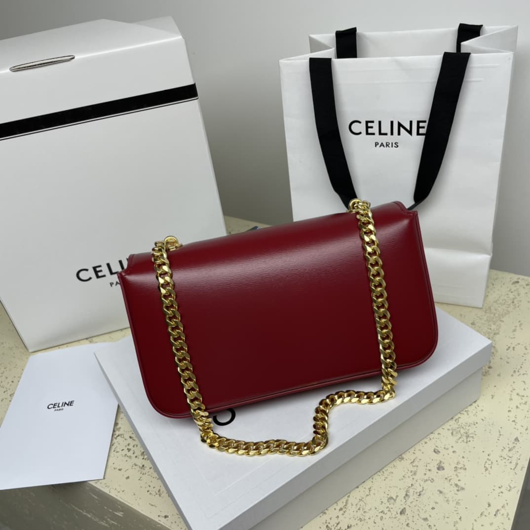 Celine CHAIN SHOULDER BAG CLAUDE IN SHINY CALFSKIN High