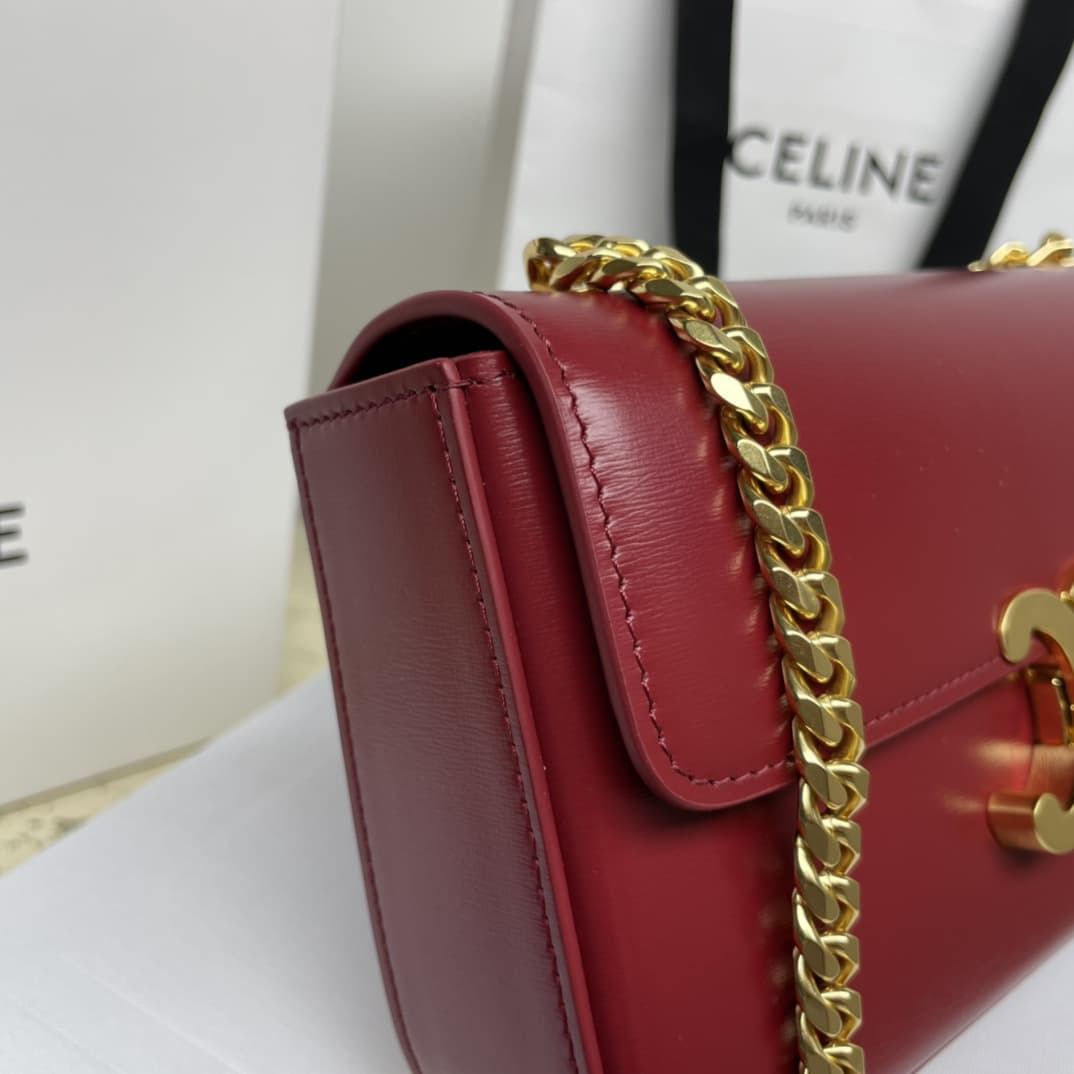 Celine CHAIN SHOULDER BAG CLAUDE IN SHINY CALFSKIN High