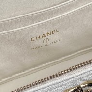 Chanel VANITY WITH CHAIN AP4407 Grained Calfskin & Gold-Tone Metal White High