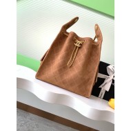 Chanel Hobo handbag AS5311 Suede & Gold-tone Metal Brown High