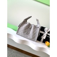 Chanel Hobo handbag AS5293 Suede & silver-tone metal Grey High