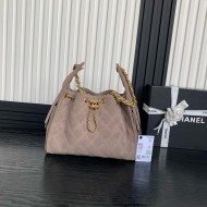 Chanel Hobo handbag AS5293 Suede & gold-tone metal Beige High