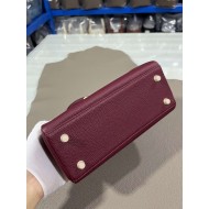 Hermes Kelly 25/28cm Retourne Bag Togo Leather In Burgundy WAX High