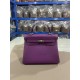 Hermes Kelly 25/28cm Retourne Bag Togo Leather In Purple WAX High