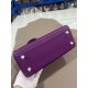 Hermes Kelly 25/28cm Retourne Bag Togo Leather In Purple WAX High