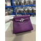 Hermes Kelly 25/28cm Retourne Bag Togo Leather In Purple WAX High