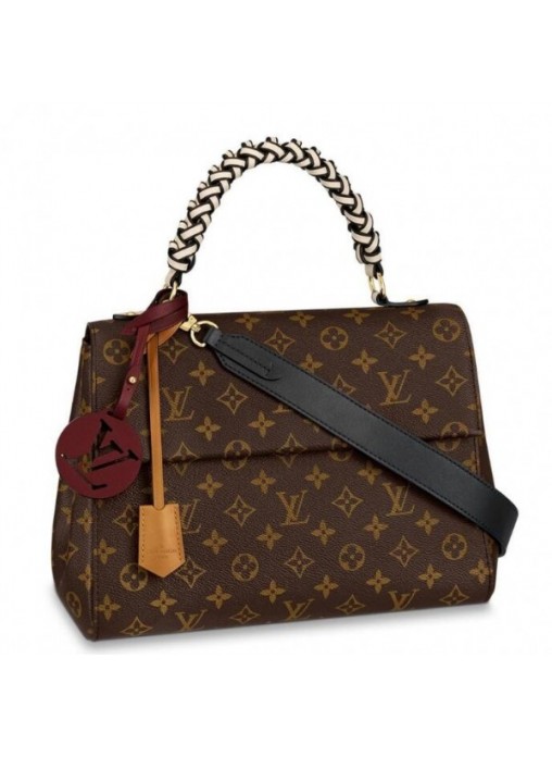 Louis Vuitton Monogram Cluny MM Bag With Braided Handle M44669 High