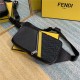 FF BELT BAG pvc and leather one-shoulder backpack Yellow High