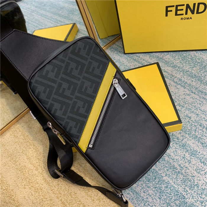 FF BELT BAG pvc and leather one-shoulder backpack Yellow High