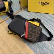 FF BELT BAG pvc and leather one-shoulder backpack Red High