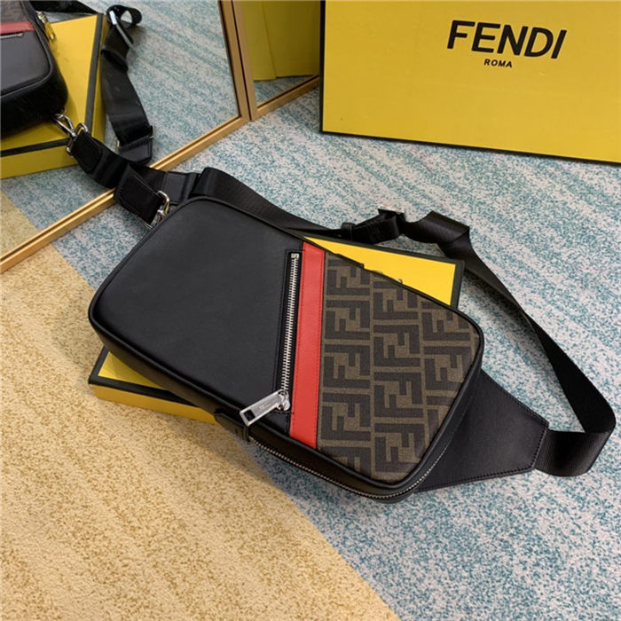 FF BELT BAG pvc and leather one-shoulder backpack Red High