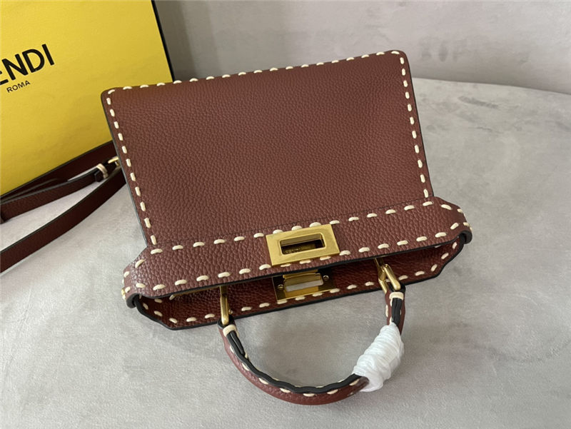 PEEKABOO ISEEU SMALL full grain leather bag Burgundy High