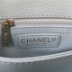 SMALL FLAP BAG WITH TOP HANDLE Grained Calfskin & Gold Metal Mint A