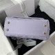 MINI FLAP BAG WITH TOP HANDLE Grained Calfskin & Gold Metal Lilac A